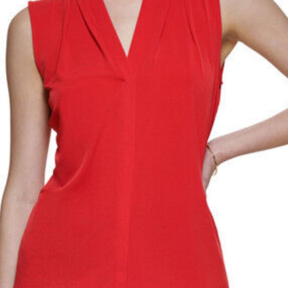 Anne Klein Red Sleeveless Blouse